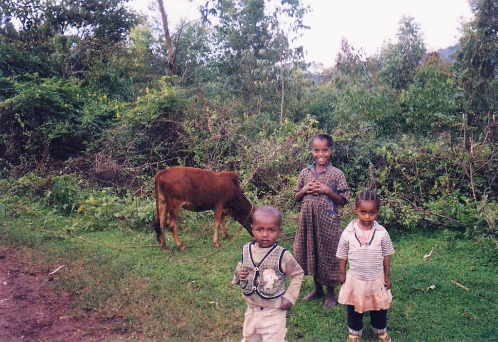 Children by the side road